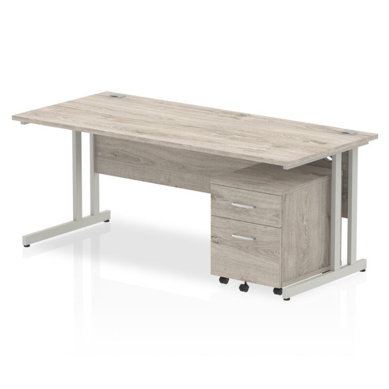 Impulse 1800mm Cantilever Straight Desk With Mobile Pedestal - Image 2