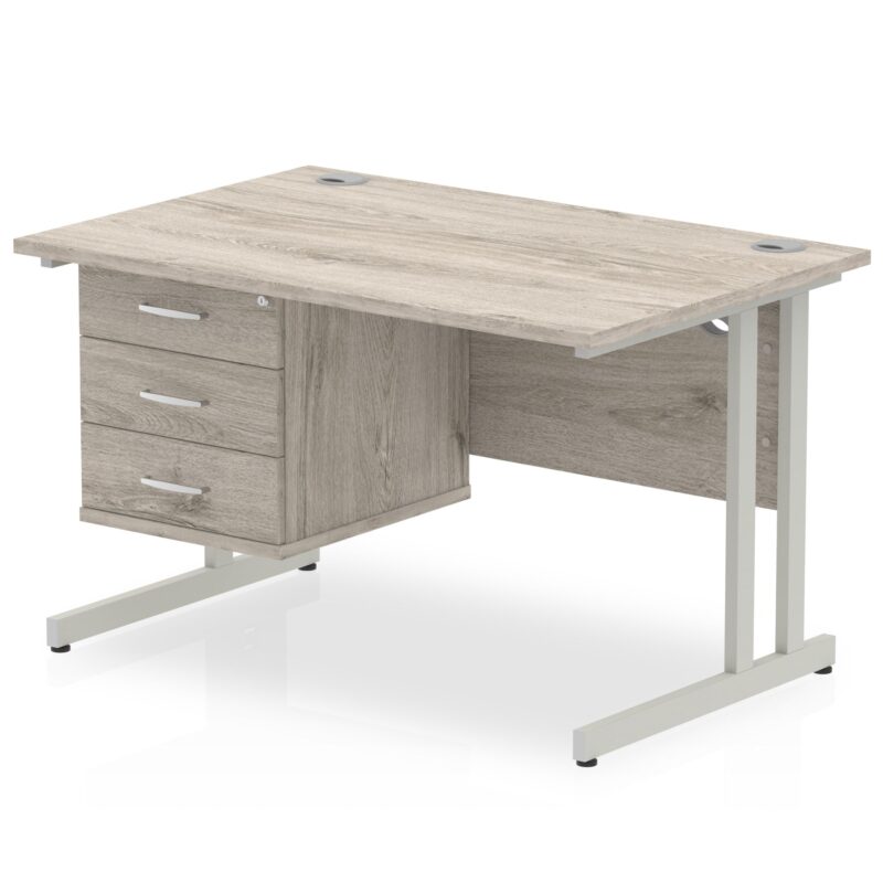 OE - Impulse 1200mm Cantilever Straight Desk With Single Fixed Pedestal - Image 3