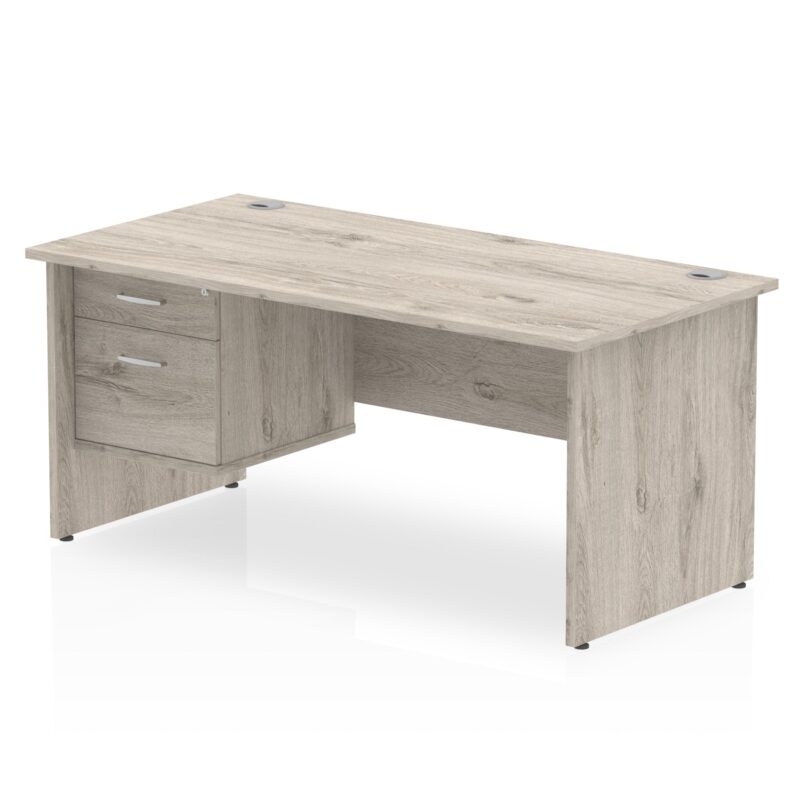 OE - Impulse 1600mm Panel End Straight Desk With Single Fixed Pedestal - Image 2