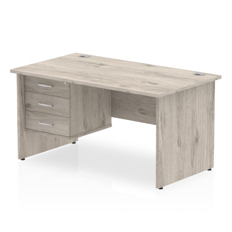 OE - Impulse 1400mm Panel End Straight Desk With Single Fixed Pedestal - Image 3