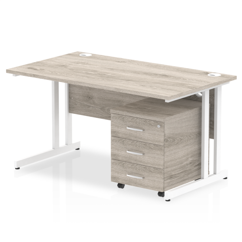 Impulse 1400mm Cantilever Straight Desk With Mobile Pedestal - Image 23
