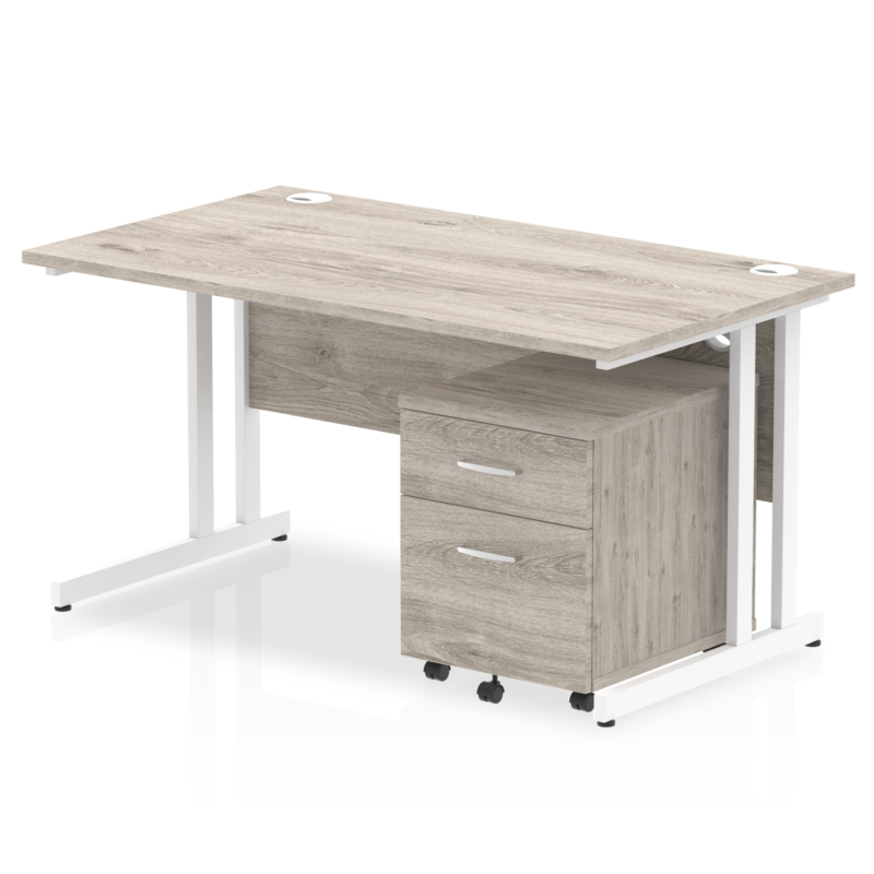 Impulse 1400mm Cantilever Straight Desk With Mobile Pedestal - Image 24