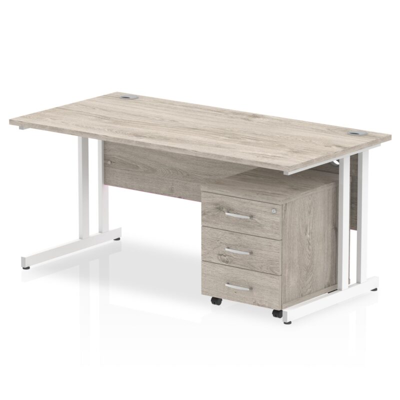 Impulse 1600mm Cantilever Straight Desk With Mobile Pedestal - Image 24