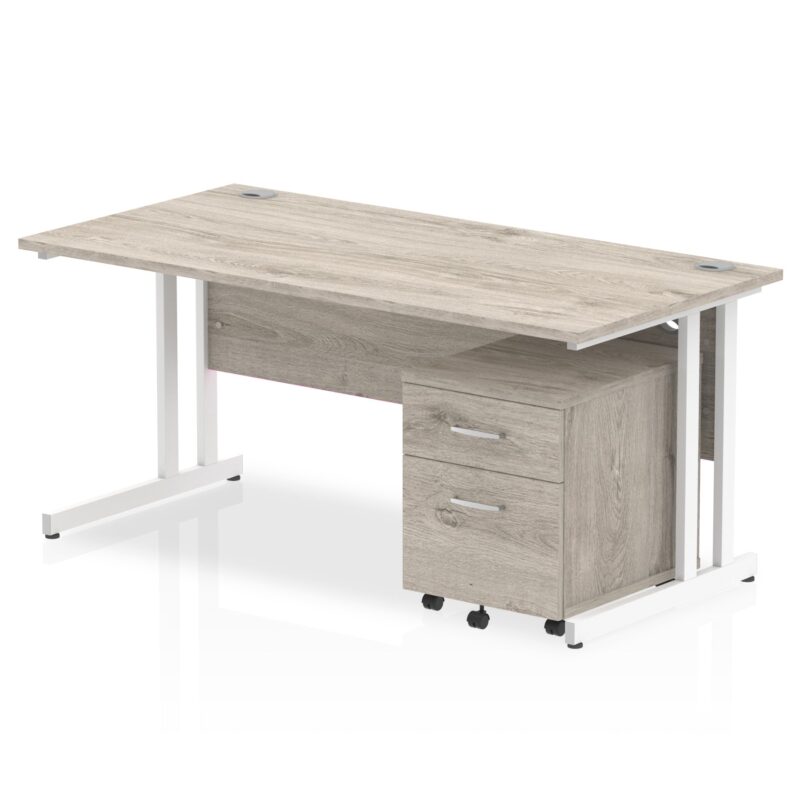 Impulse 1600mm Cantilever Straight Desk With Mobile Pedestal - Image 25