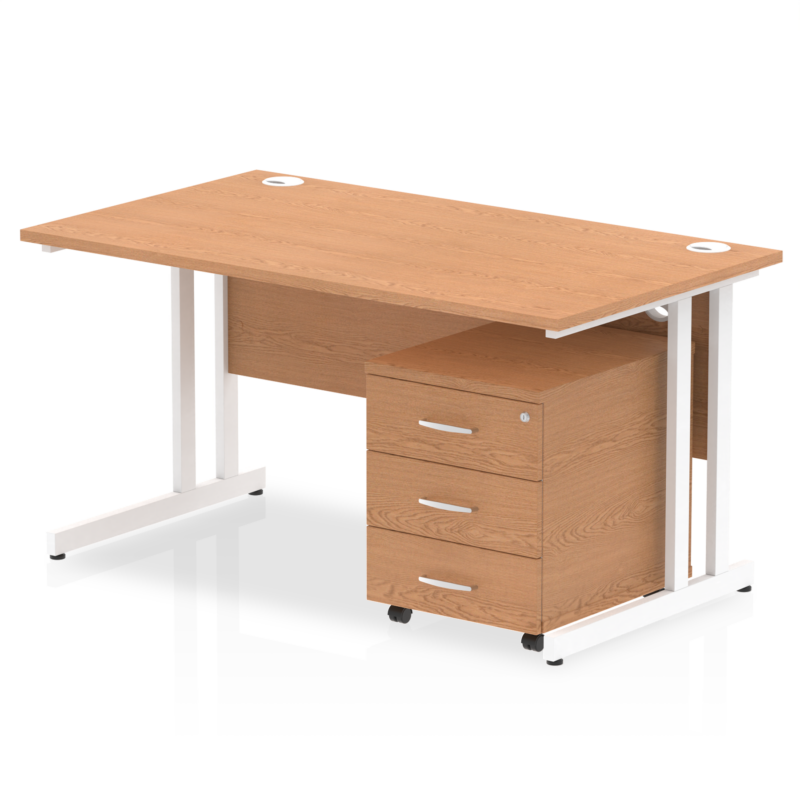 Impulse 1400mm Cantilever Straight Desk With Mobile Pedestal - Image 20