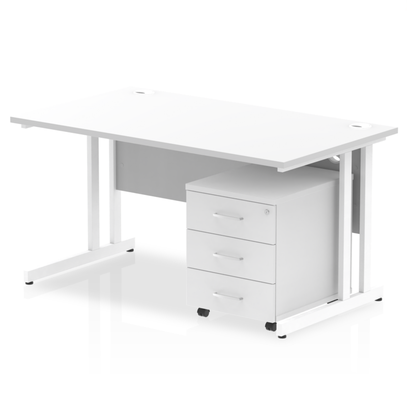 Impulse 1400mm Cantilever Straight Desk With Mobile Pedestal - Image 22