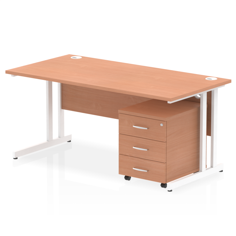 Impulse 1600mm Cantilever Straight Desk With Mobile Pedestal - Image 26
