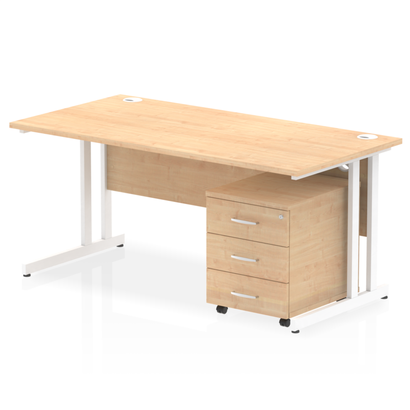 Impulse 1600mm Cantilever Straight Desk With Mobile Pedestal - Image 27