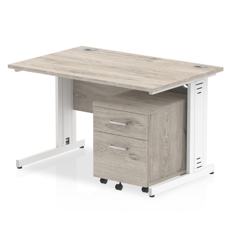 Impulse 1200mm Cable Managed Straight Desk With Mobile Pedestal - Image 21