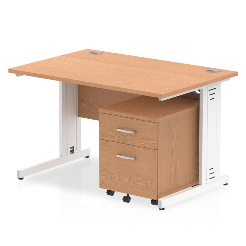 Impulse 1200mm Cable Managed Straight Desk With Mobile Pedestal - Image 27