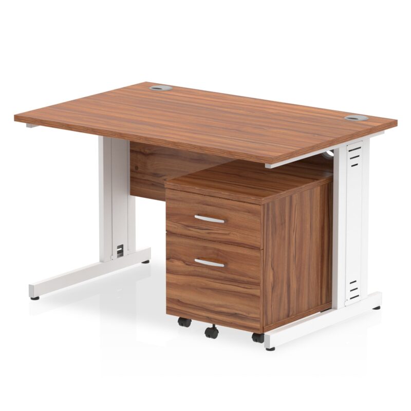 Impulse 1200mm Cable Managed Straight Desk With Mobile Pedestal - Image 30