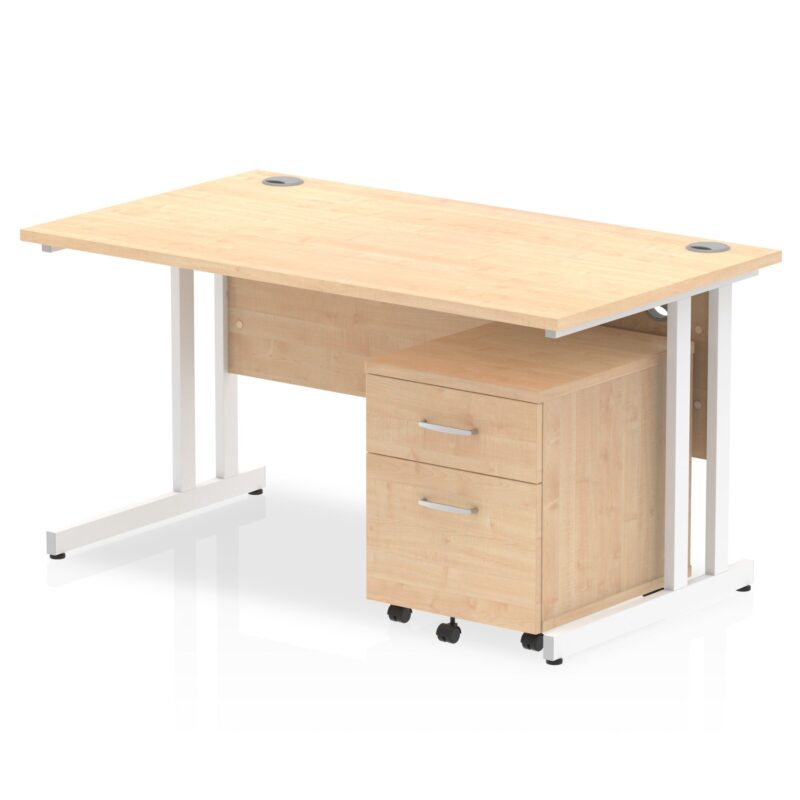 Impulse 1400mm Cantilever Straight Desk With Mobile Pedestal - Image 8