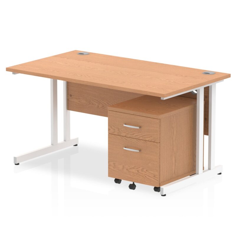 Impulse 1400mm Cantilever Straight Desk With Mobile Pedestal - Image 11