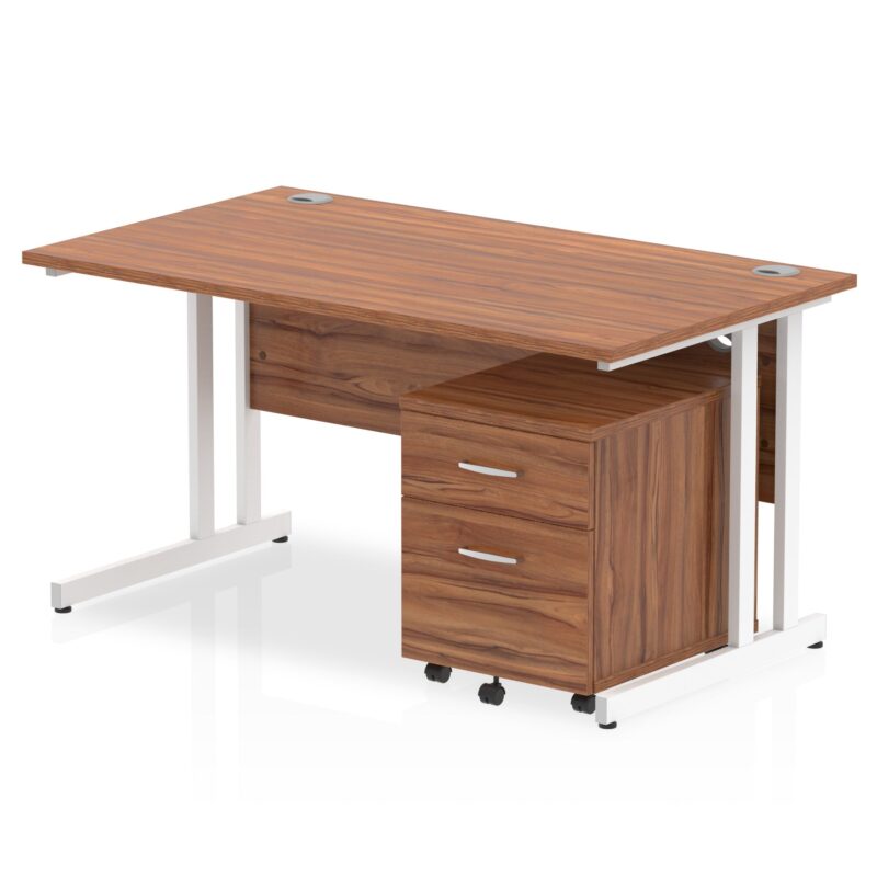 Impulse 1400mm Cantilever Straight Desk With Mobile Pedestal - Image 14