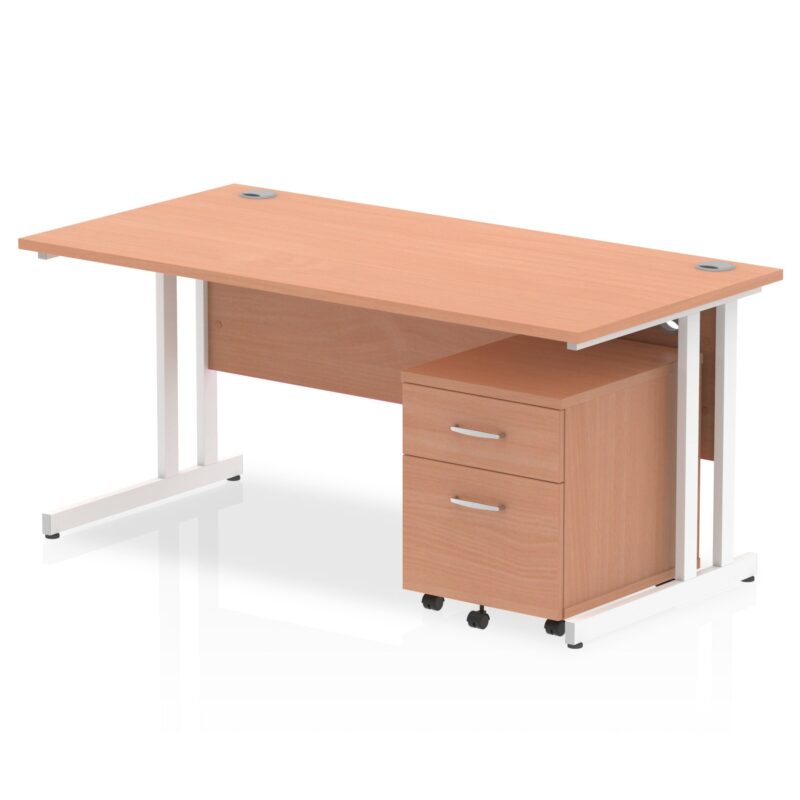 Impulse 1600mm Cantilever Straight Desk With Mobile Pedestal - Image 19