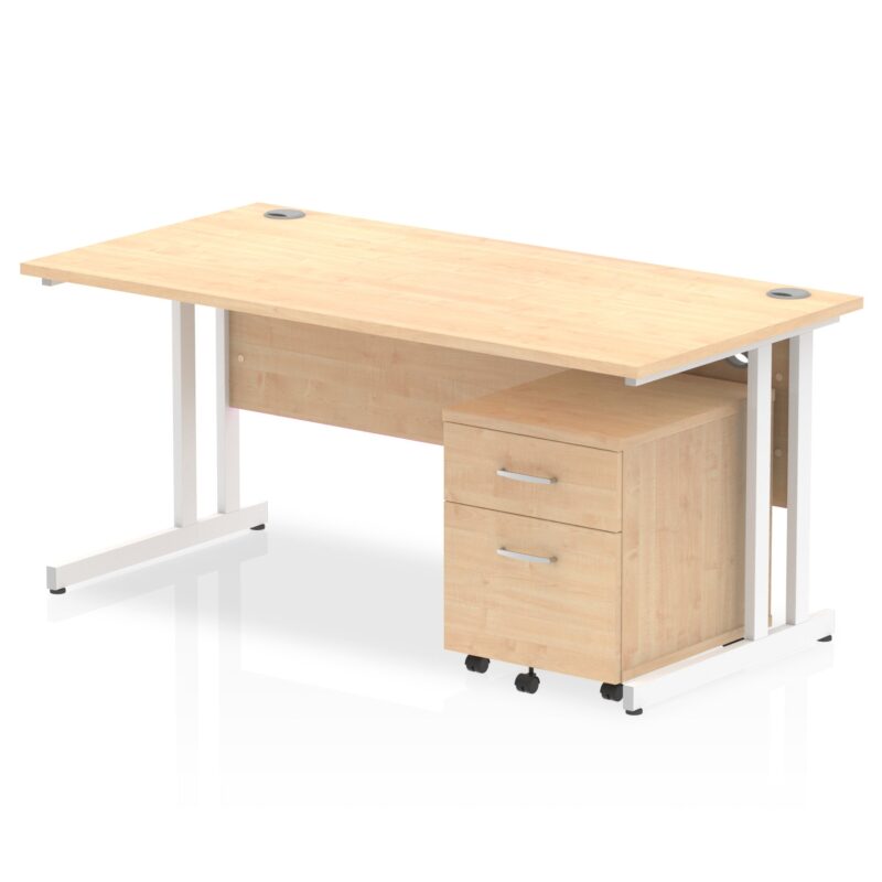 Impulse 1600mm Cantilever Straight Desk With Mobile Pedestal - Image 23