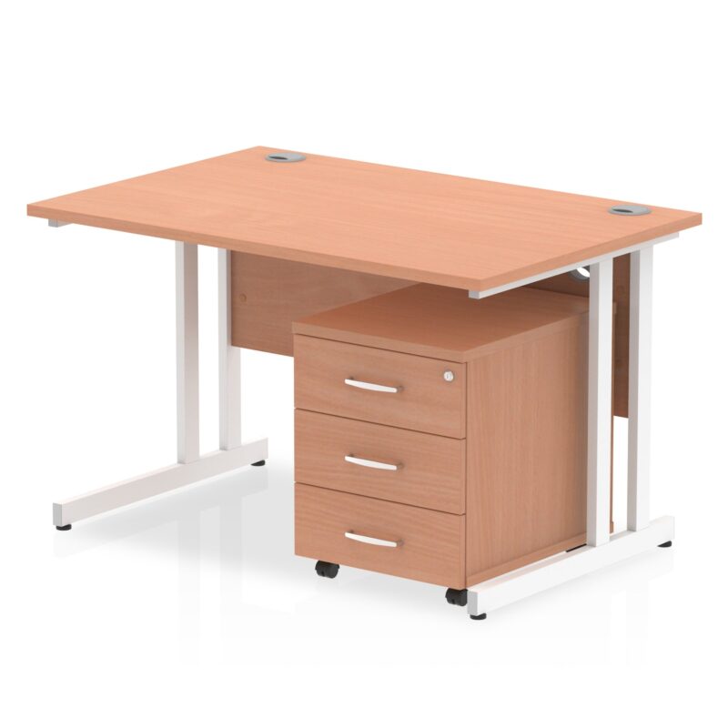 Impulse 1200mm Cantilever Straight Desk With Mobile Pedestal - Image 24