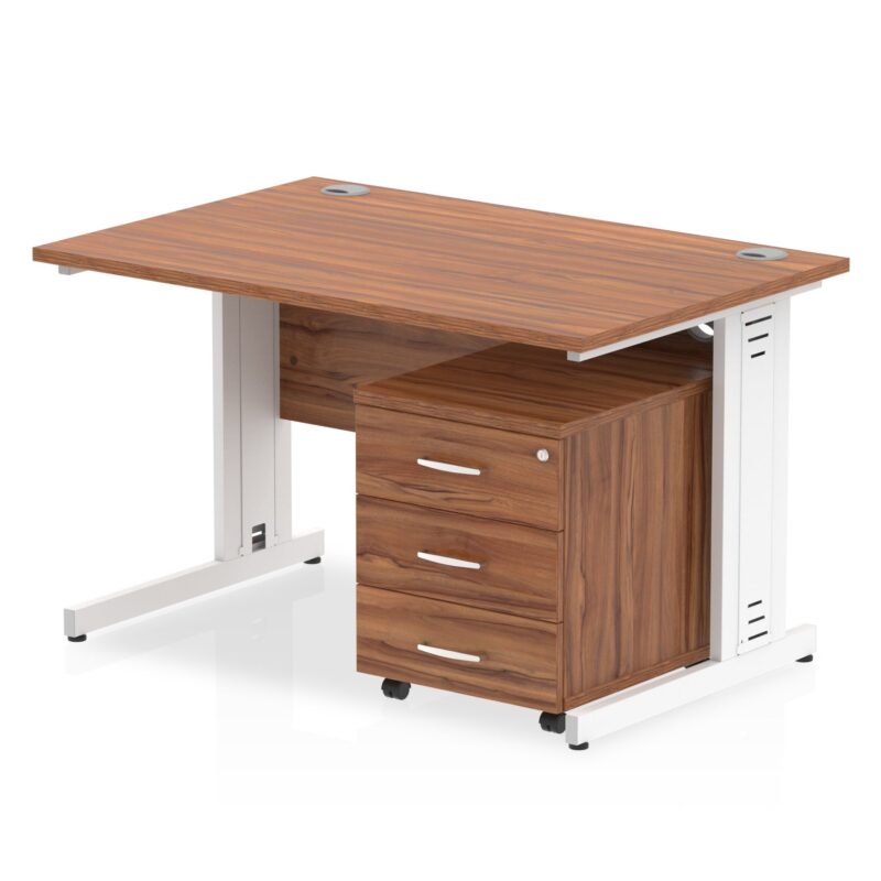 Impulse 1200mm Cable Managed Straight Desk With Mobile Pedestal - Image 31