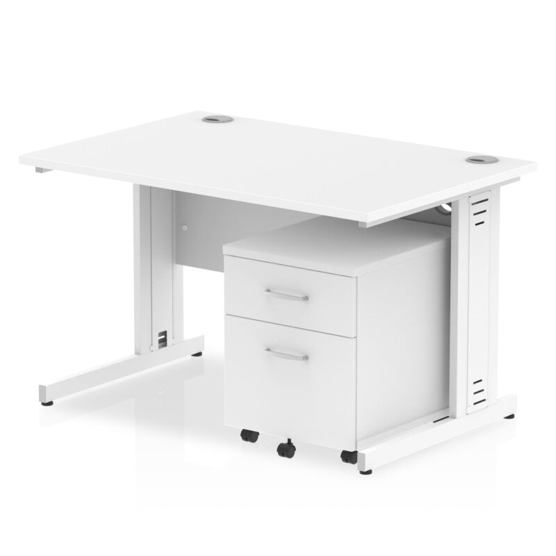 Impulse 1200mm Cable Managed Straight Desk With Mobile Pedestal - Image 33