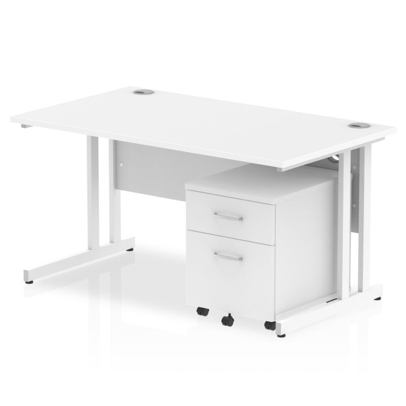 Impulse 1400mm Cantilever Straight Desk With Mobile Pedestal - Image 17