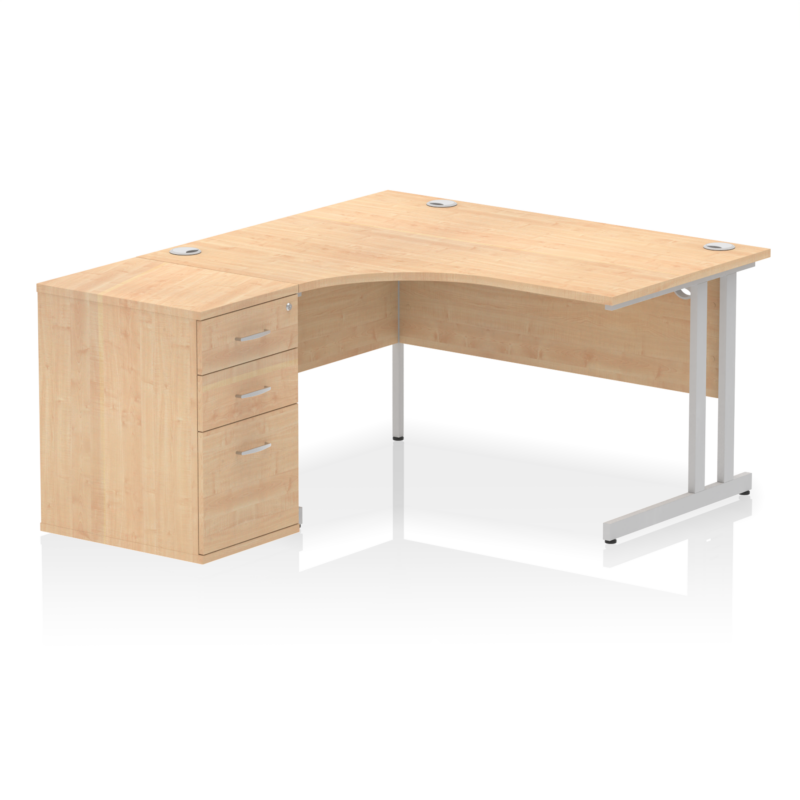 OE - Impulse 1400mm Cantilever Left Crescent Desk Workstation - Image 2