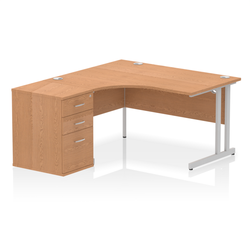 OE - Impulse 1400mm Cantilever Left Crescent Desk Workstation - Image 3