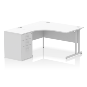 OE - Impulse 1400mm Cantilever Left Crescent Desk Workstation - Image 5
