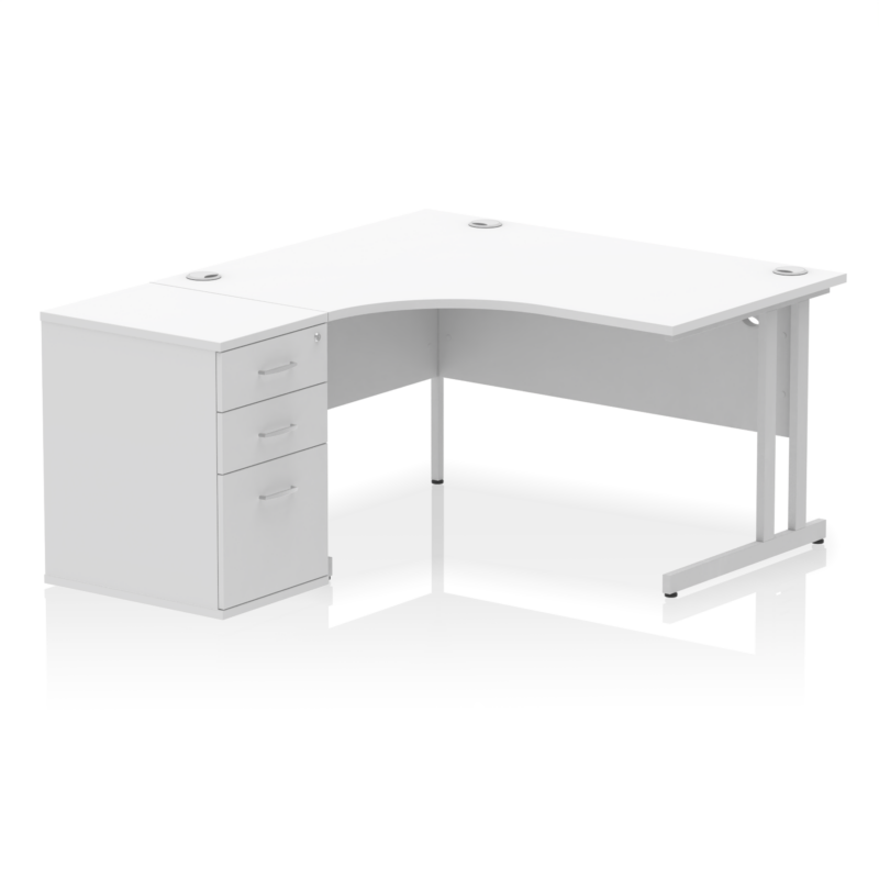 OE - Impulse 1400mm Cantilever Left Crescent Desk Workstation - Image 5