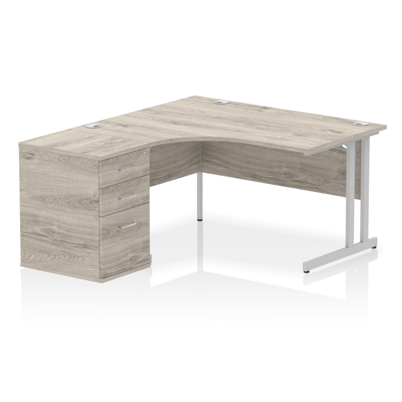 OE - Impulse 1400mm Cantilever Left Crescent Desk Workstation - Image 6