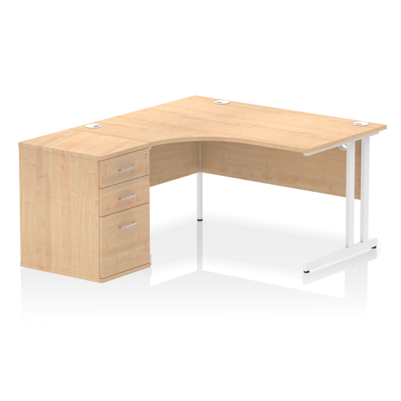 OE - Impulse 1400mm Cantilever Left Crescent Desk Workstation - Image 8