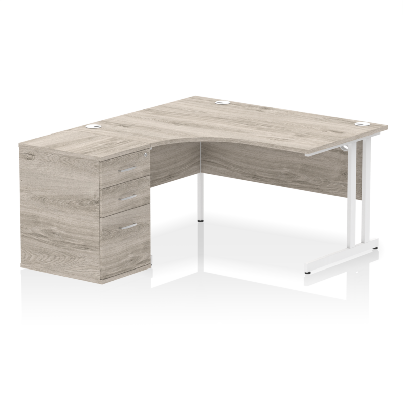 OE - Impulse 1400mm Cantilever Left Crescent Desk Workstation - Image 12
