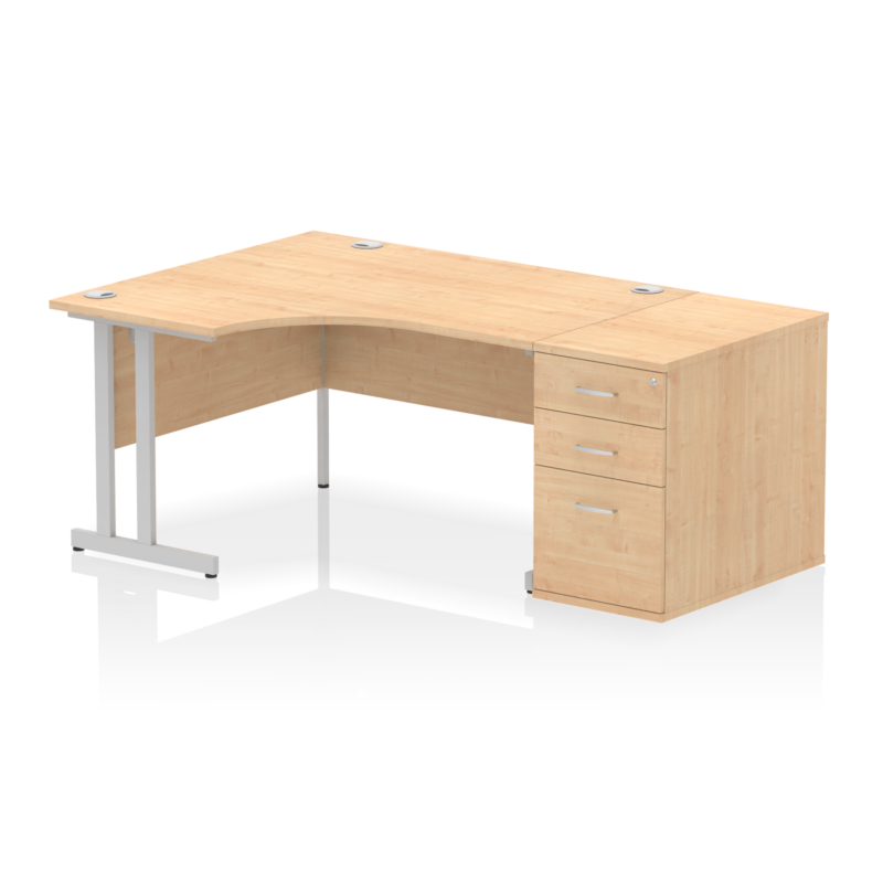 Impulse 1400mm Cantilever Left Crescent Desk Workstation - Image 28