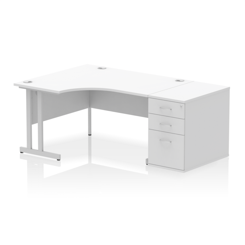Impulse 1400mm Cantilever Left Crescent Desk Workstation - Image 37