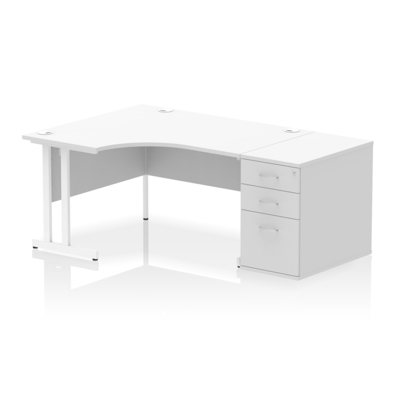 Impulse 1400mm Cantilever Left Crescent Desk Workstation - Image 38