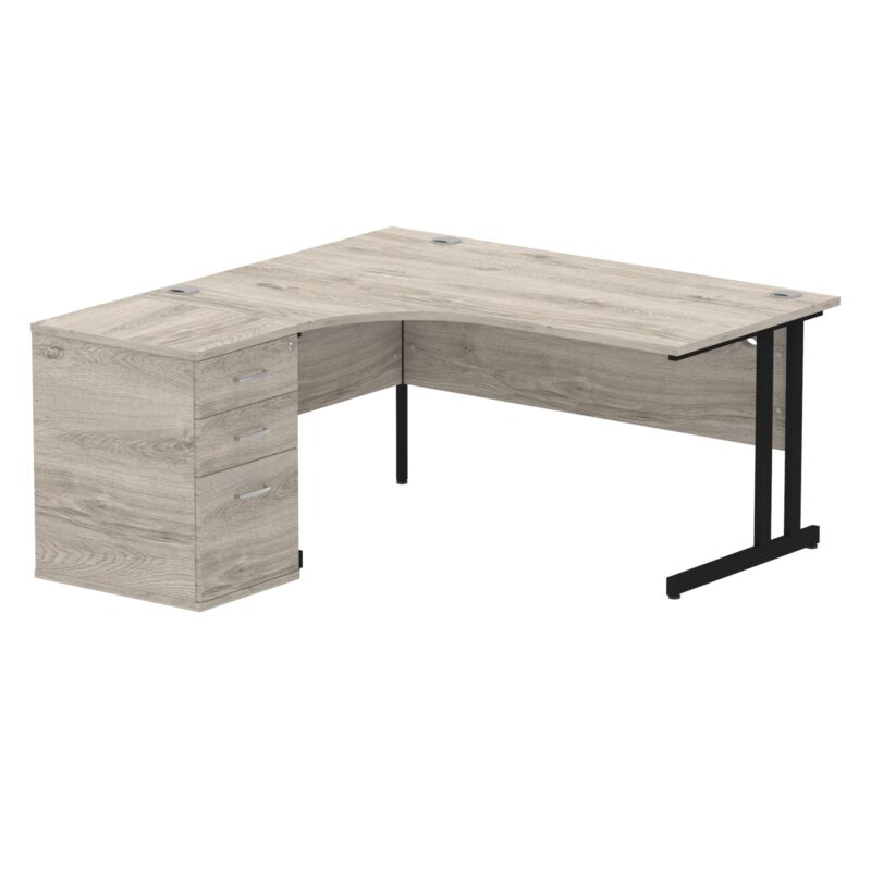 Impulse 1600mm Cantilever Left Crescent Desk Workstation - Image 6