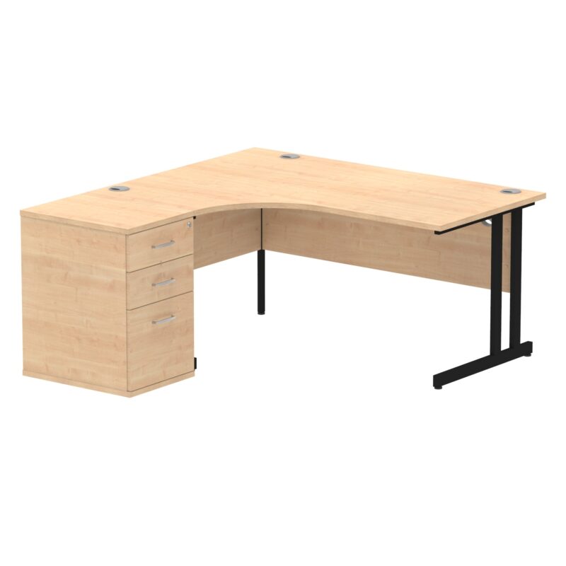 Impulse 1600mm Cantilever Left Crescent Desk Workstation - Image 10