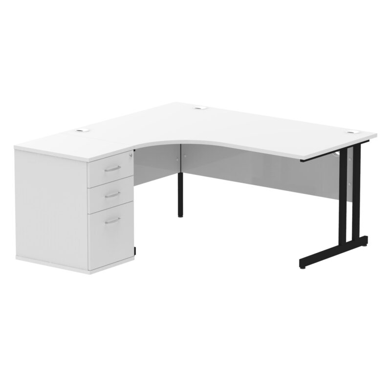 Impulse 1600mm Cantilever Left Crescent Desk Workstation - Image 22