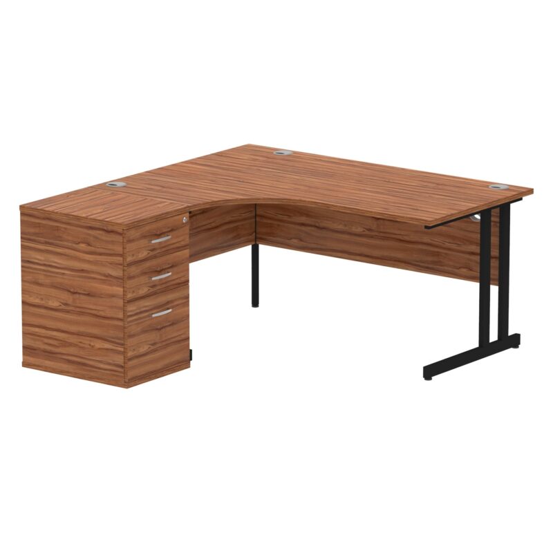Impulse 1600mm Cantilever Left Crescent Desk Workstation - Image 18