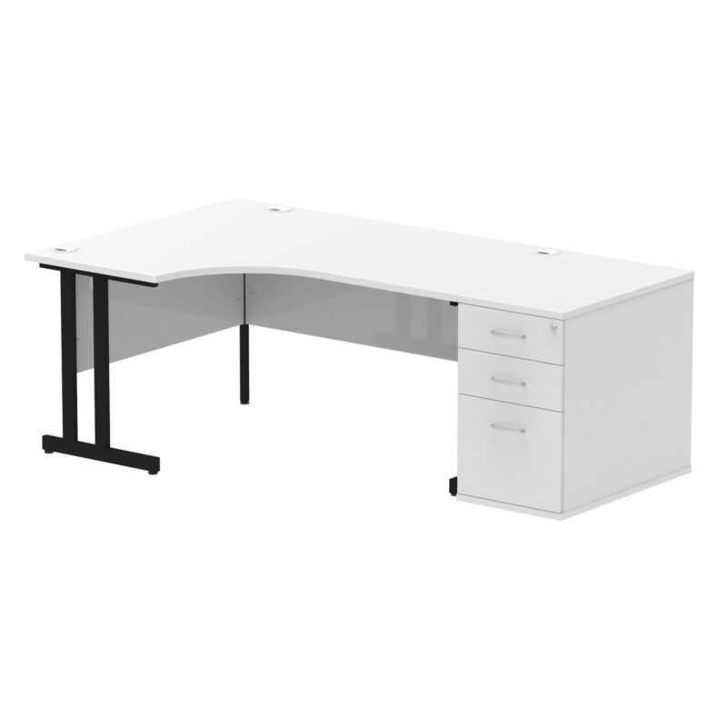 Impulse 1600mm Cantilever Left Crescent Desk Workstation - Image 24