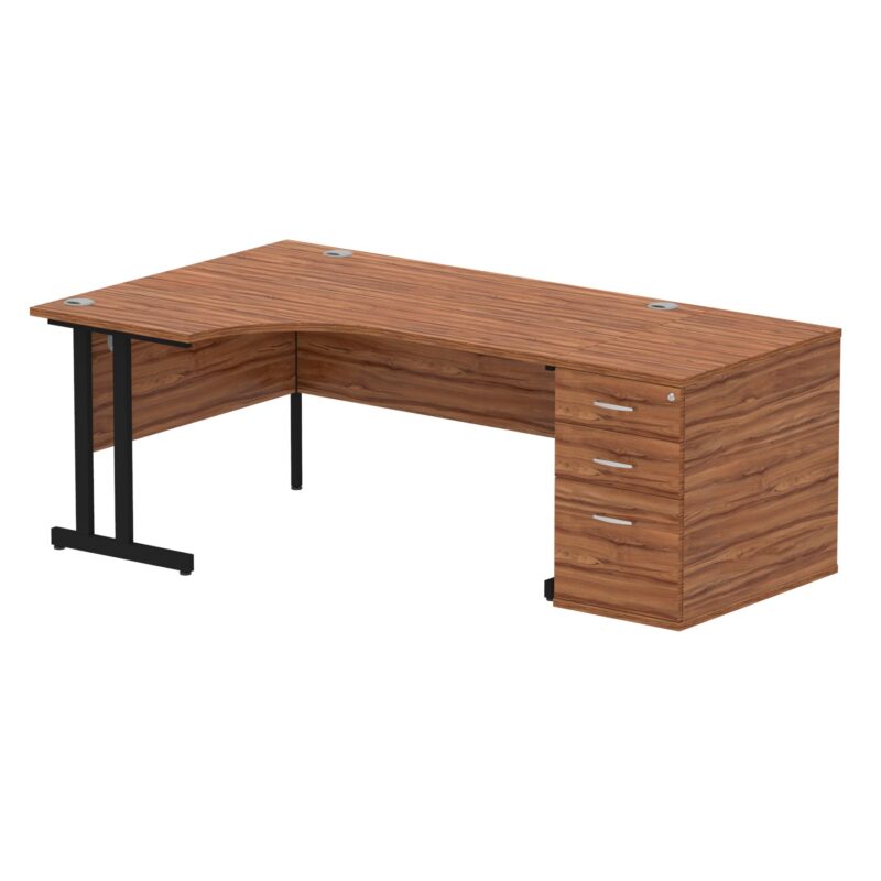 Impulse 1600mm Cantilever Left Crescent Desk Workstation - Image 20
