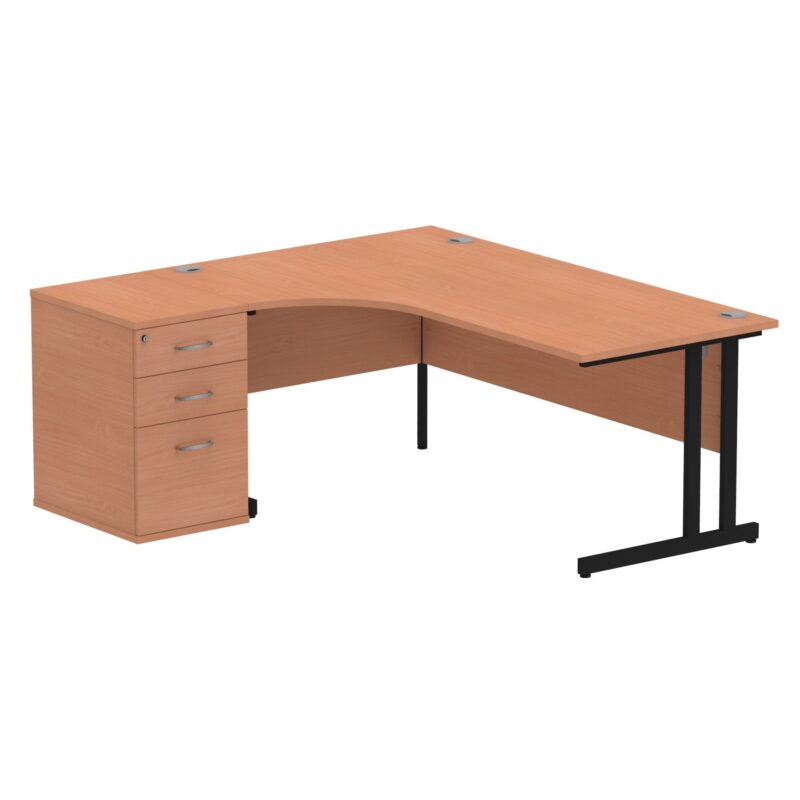 Impulse 1800mm Cantilever Left Crescent Desk Workstation - Image 2