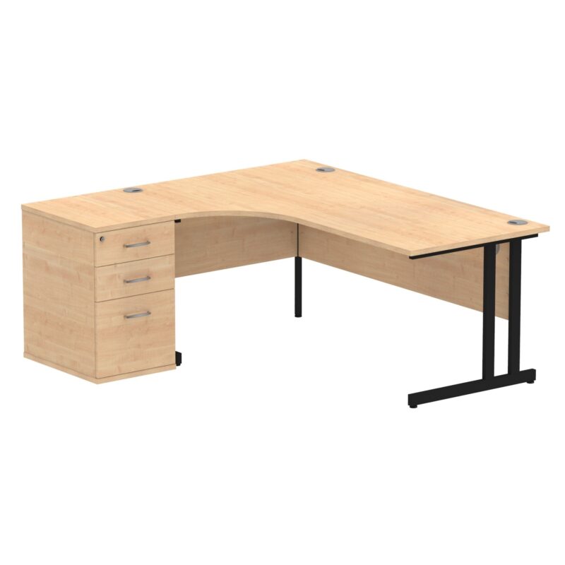 Impulse 1800mm Cantilever Left Crescent Desk Workstation - Image 8