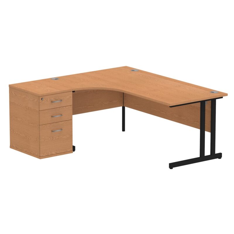 Impulse 1800mm Cantilever Left Crescent Desk Workstation - Image 11