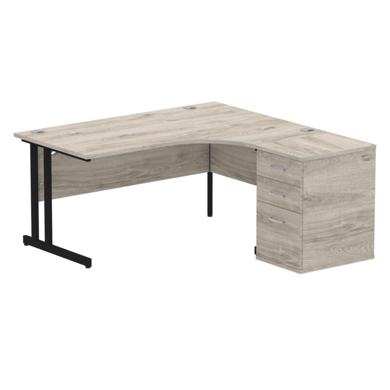 Impulse 1600mm Cantilever Right Crescent Desk Workstation - Image 6