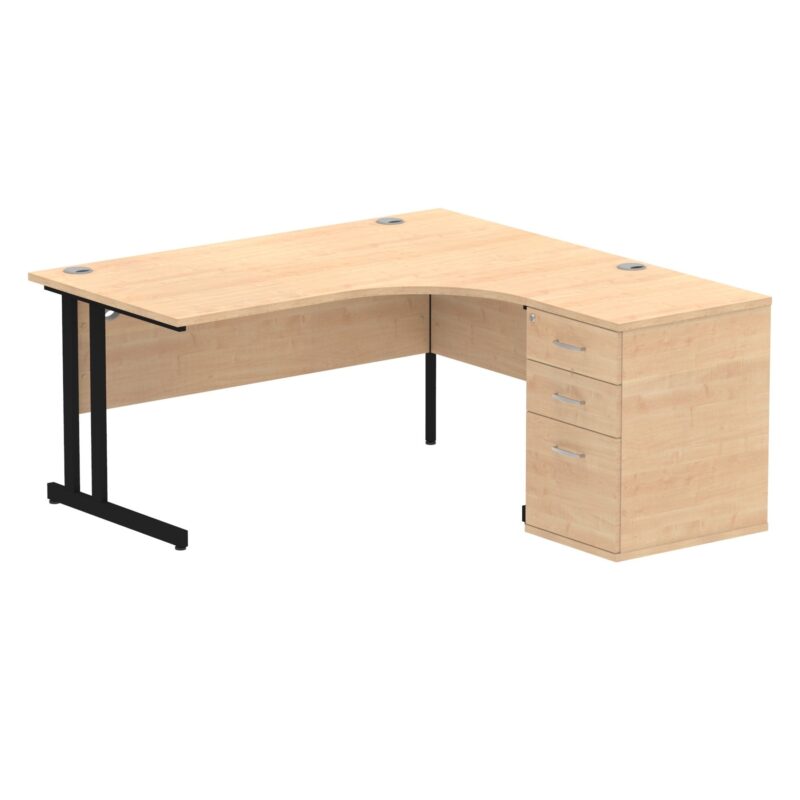 Impulse 1600mm Cantilever Right Crescent Desk Workstation - Image 10