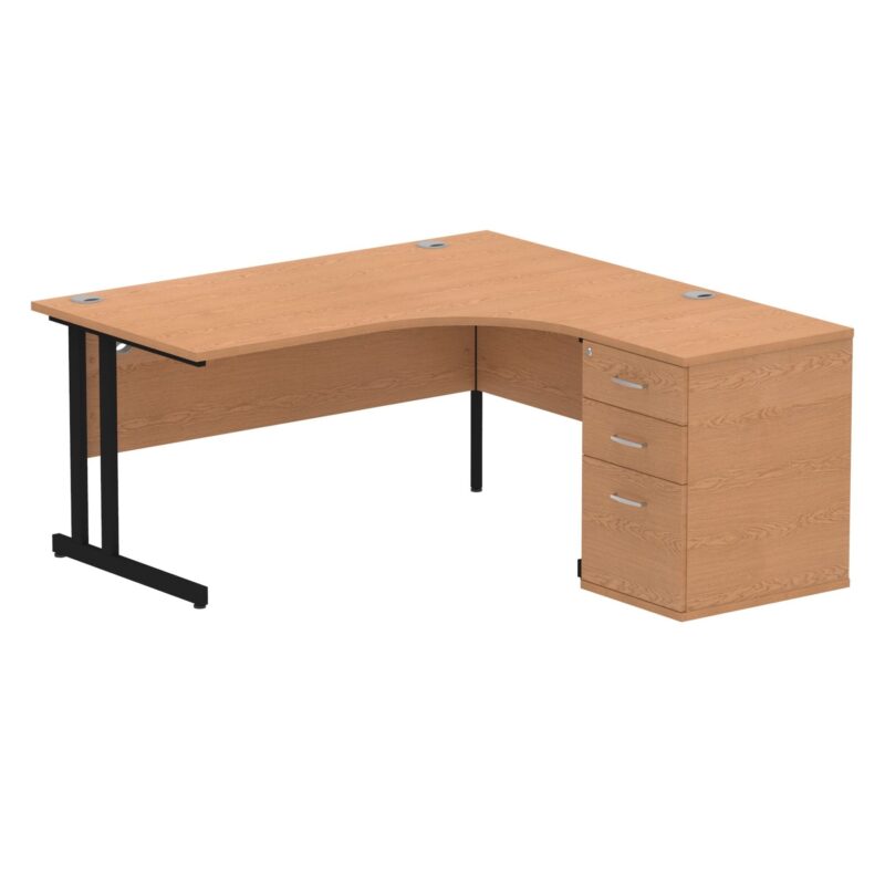 Impulse 1600mm Cantilever Right Crescent Desk Workstation - Image 14