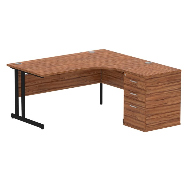 Impulse 1600mm Cantilever Right Crescent Desk Workstation - Image 18