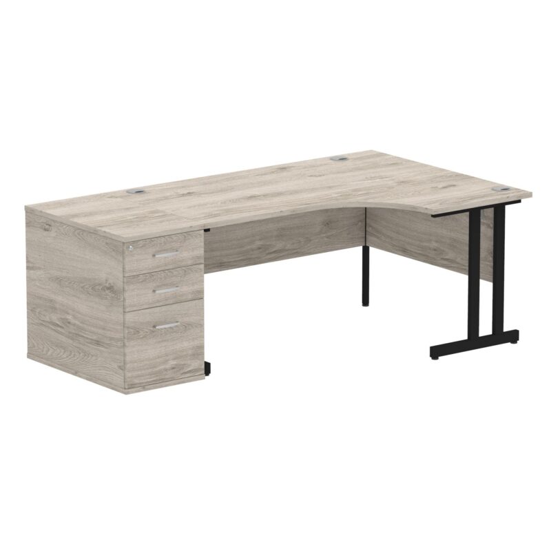 Impulse 1600mm Cantilever Right Crescent Desk Workstation - Image 8