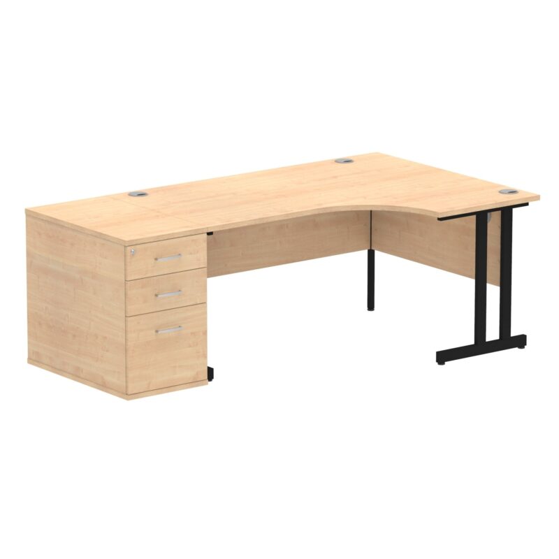 Impulse 1600mm Cantilever Right Crescent Desk Workstation - Image 12