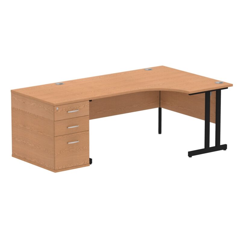 Impulse 1600mm Cantilever Right Crescent Desk Workstation - Image 16